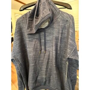 Shape Activewear Getaway Crop Sweatshirt Navy Heather Hoodie PSS19759 2X NEW